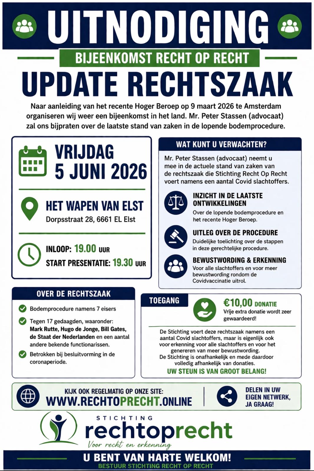 Uitnodiging Recht op Recht bijeenkomst